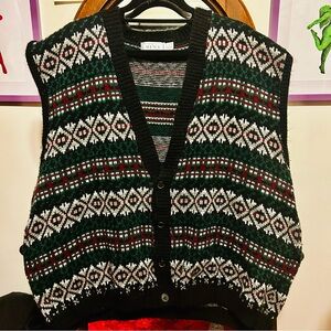 Vintage Knit Christmas Vest, XL-3X